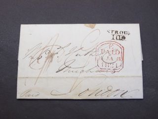 Gb Pre - Stamp Gloucestershire 1821 Entire Stroud 109 Mileage Handstamp To London photo