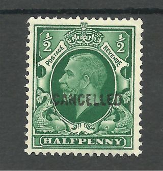 Sg439 The 1934 - 36 Halfpenny Green Overprinted Cancelled C.  £90 Minimum photo