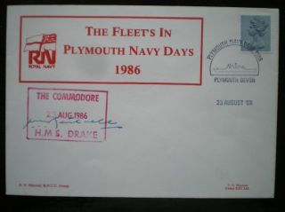 Marriott Naval Cover - Signed Hms Drake Plymouth Navy Days 1986 photo