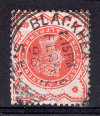 Gb = Town/village Cancel.  On Qv Stamp,  `blackheath S.  O.  Se` Squared Circle Cancel photo