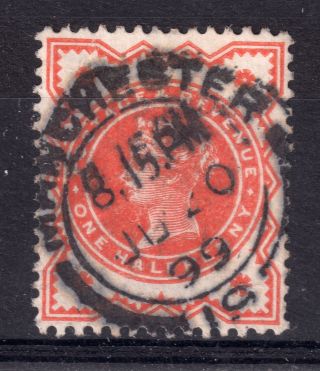Gb = Town/village Cancel.  On Qv Stamp,  `manchester (19) ` Double Ring Cancel photo