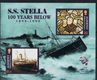 Alderney 1999 Centenary Of The Wreck Of The Stella Mail Ship Mini - Sheet Nh photo