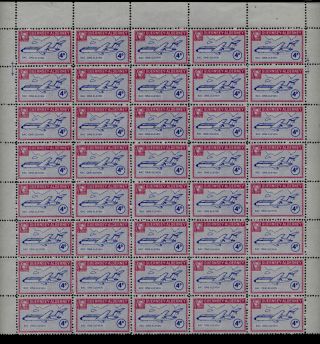1966 Alderney Europa Overprint Issue 4d Bac One - Eleven Missing O/p Part Sheet photo