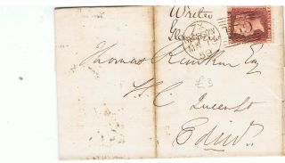 1859 Victorian Penny Red (star) Sideways On Cover Glasgow - 7x Postmark photo