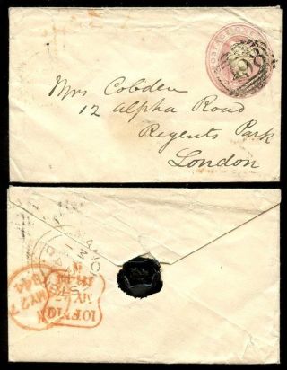 Gb Qv Stationery 1844 May Date Numeral Manchester photo