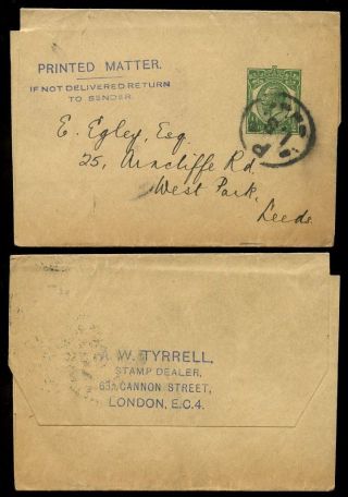 Stamp Dealer Advertising C1930 Tyrrell City Of London Stationery Wrapper photo