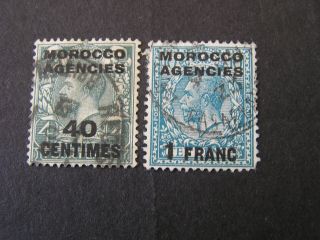 Great Britain,  Morocco Agencies (french),  Sco 406+409 1917 - 24 Kgv Issue photo