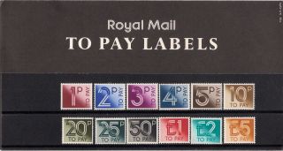 Gb 1982 Royal Mail To Pay Labels Postage Due Presentation Pack 135 photo