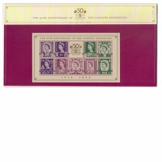 Gb 2008 50th Anniversary Of The Country Definitives Presentation Pack 80 photo