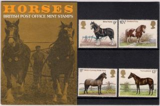 Gb 1978 Horses - Shirehorse Shetland Pony Thoroughbred - Presentation Pack 102 photo