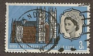 Great Britain Scott 452,  Westminster Abbey & Queen Elizabeth Ii, ,  1966 photo