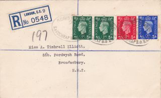 Gb : Geo Vi ½d,  1d,  2½d Definitives Reg.  First Day Cover (1937) photo