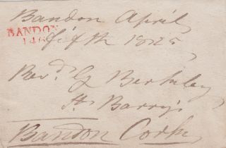Earl Of Bandon Signed Front: Irish Peer & Politician,  Bandon Mileage (1825) photo