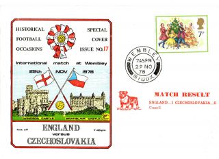 29 November 1978 England 1 Czechoslovakia 0 Commemorative Cover photo