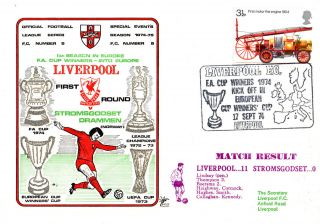17 September 1974 Liverpool 11 V Stromsgodset 0 Commemorative Cover photo