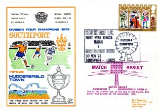 30 November 1973 Southport 0 Huddersfield Town 0 Commemorative Cover photo