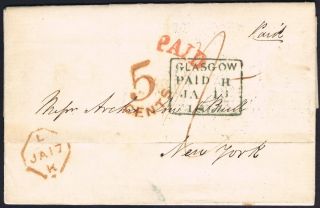 1857 Glasgow To York Fine Lettersheet photo