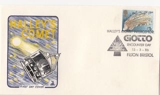 (30542) Gb Cover Halley ' S Comet - Giotto Encounter Day 13 March 1986 photo