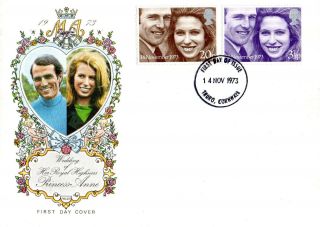 14 November 1973 Royal Wedding Philart Unaddressed First Day Cover Truro Fdi photo