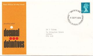 (17360) Fdc Gb Machin 6.  5p - 4 September 1974 Bureau Postmark photo