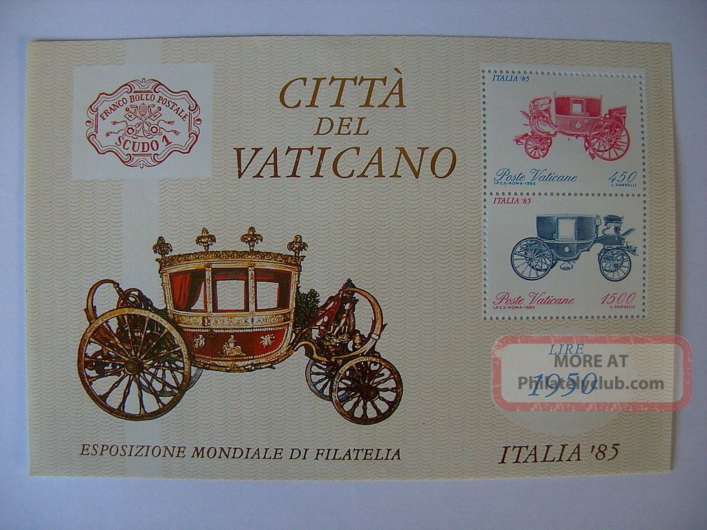 1985 Italy Stamp Expo Miniature Sheet From Vatican Europe photo