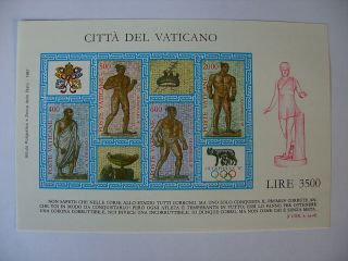 1987 Olymphilex Miniature Sheet From Vatican photo