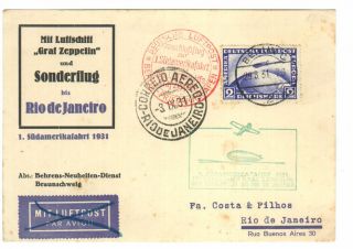 Germany Zeppelin Card 1.  Südamerikafahrt 1931 photo