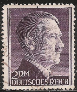 1941 - 45 Nazi Germany Scott 525a Third Reich,  Hitler (2m Pfg - Perf 12½) - photo