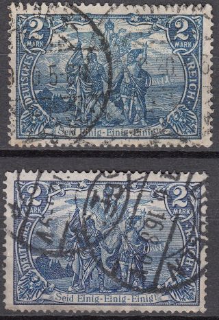 Germany,  1916,  2m Deep & Bright Blue,  Sg94b & 94ba -,  Cat £45 photo