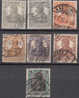 Germany,  1916 Issue,  Sg 97 - 104 (no 102) - photo