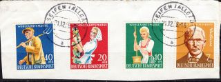 West Germany,  1958,  Humanitarian Relief,  Sg 1214 - 1217,  On A Piece photo