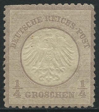 Philacall Germany 1872 Dt.  Reich Mi 1 Numbers 1/4 Gr Mlh Fine Cv 390 (548 photo