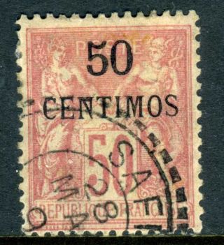 France Colony 1900 Maroc 50¢ Rose Peace Commerce Type Ii Vfu (z461) photo