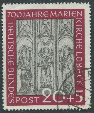 Philacall Germany 1951 Bund Mi 140 St.  Mary ' S Church Fine Cv$117 (516 photo