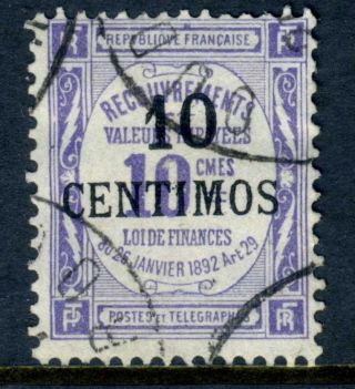 France Colony 1909 Maroc 10¢ Violet Postage Due Vfu (z464) photo