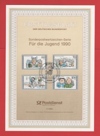 Germany - First Day Issue,  Etb 1990 Bonn 11 - Fur Die Jugend 1990 - Ersttagsblatt photo