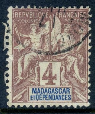 France Colonies 1896 Madagascar 2¢ Navigation & Commerce Vfu (w565) photo