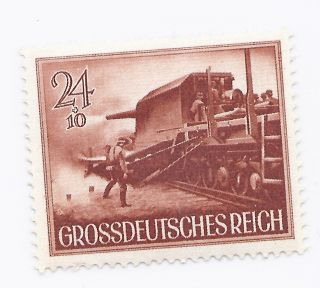 Germany Nazi Third Reich 1944 Nazi Soldiers Train Gun 24+10 Stamp Ww2 Era T photo