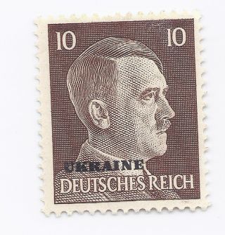 Nazi Germany 3rd Reich Occupation Ukraine Russia Hitler 10 Stamp Ww2 V photo