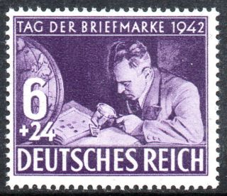 Nazi Germany 3rd Reich 1942 Stamp Day Issue Fine Nh Mi.  811 photo