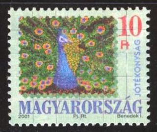 Hungary - 2001.  Charity / World ' S Largest Stamp Mosaic / Peacock Mi 4697. photo