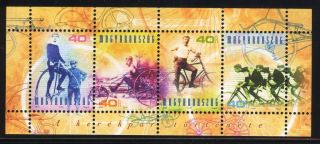 Hungary - 2002.  S/s - History Of The Bicycle / Sport Mi Bl.  268. photo