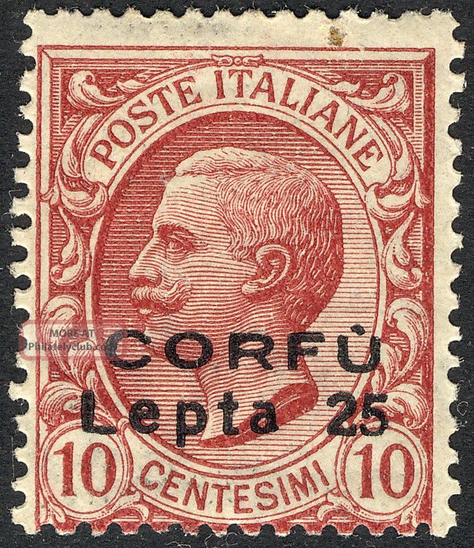 1923 Corfu,  Italian Occupation,  N9,  Mlh,  Vg,  Scott Cv $80.  00 Europe photo