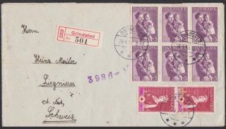 Denmark 1941 Reg ' D Wwii Cover With German Censor Strip & H/s ' S To Switzerland photo