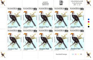 Namibia 1997 Definitives Overprinted 2005 Sg994 Sheetlet Of 10 photo