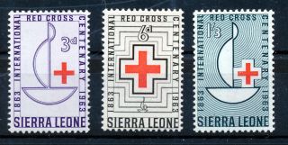 Sierra Leone 1963 Centenary Of The Red Cross Sg270/272 photo