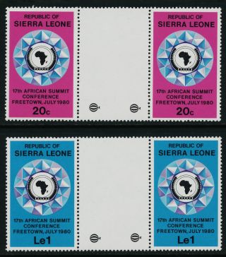 Sierra Leone 485 - 6 Gutter Pairs Map,  African Summit Conference photo