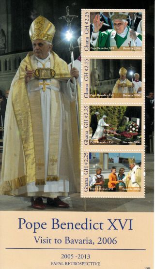 Ghana 2013 Papal Retrospective Pope Benedict Xvi Visit Bavaria 2006 4v M/s photo