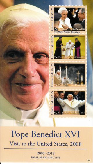 Ghana 2013 Papal Retrospective Pope Benedict Xvi Visit United States 4v M/s photo