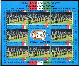 Sierra Leone 1990 Italy World Cup Sheetlet Scotland Team photo